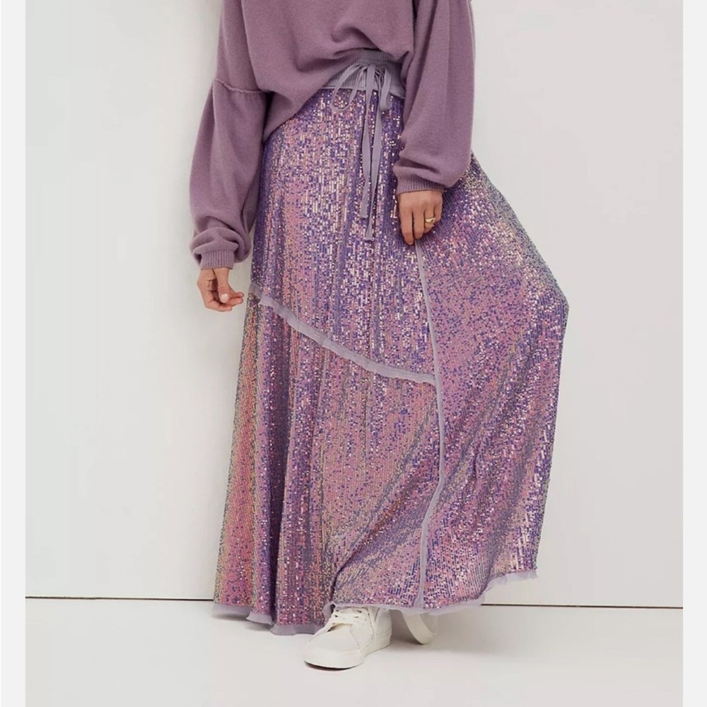 Free People Starry Night Sequin Maxi Skirt XS